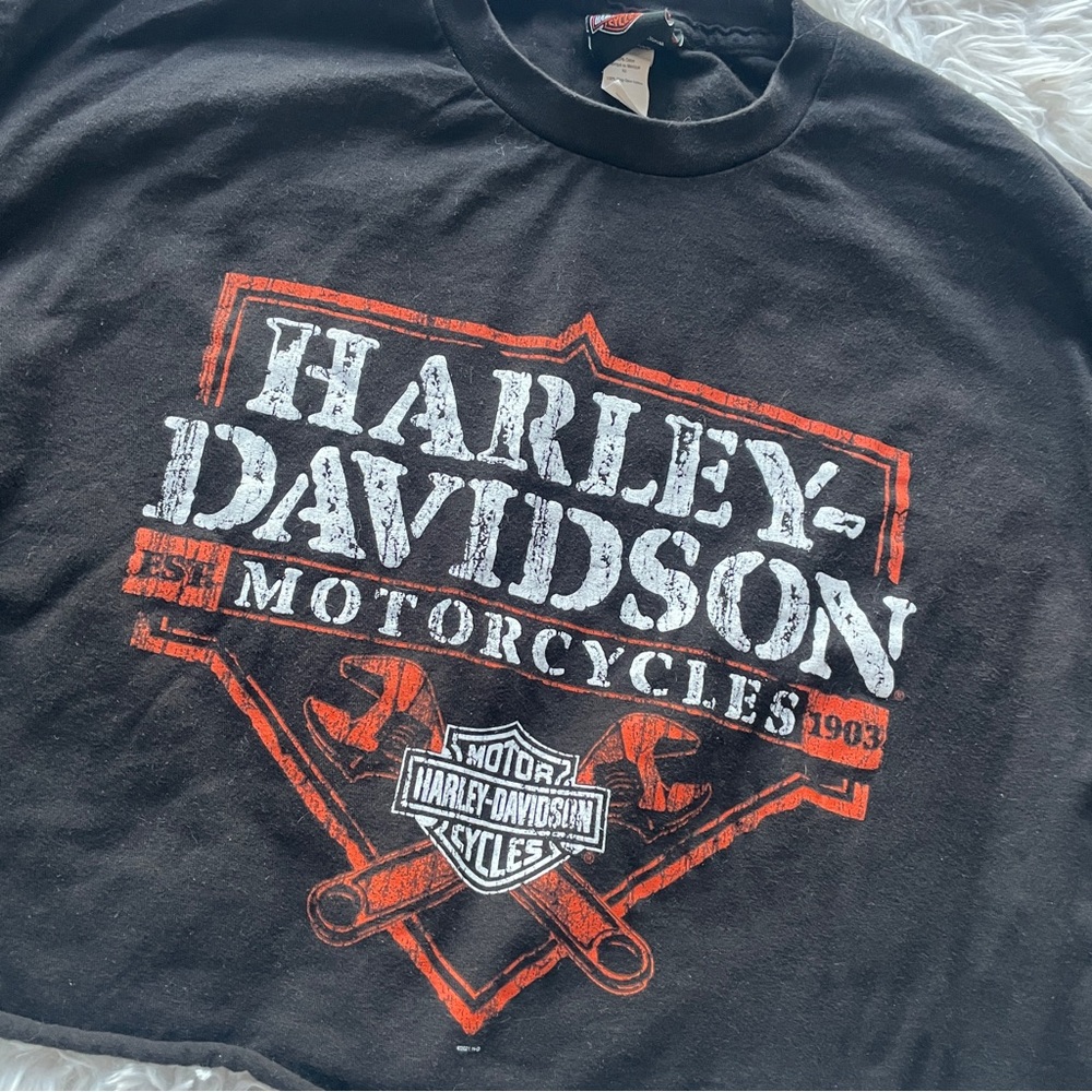 Harley-Davidson Crop Top Short Sleeve Motorcycle T-Shirt - Picture 2 of 8